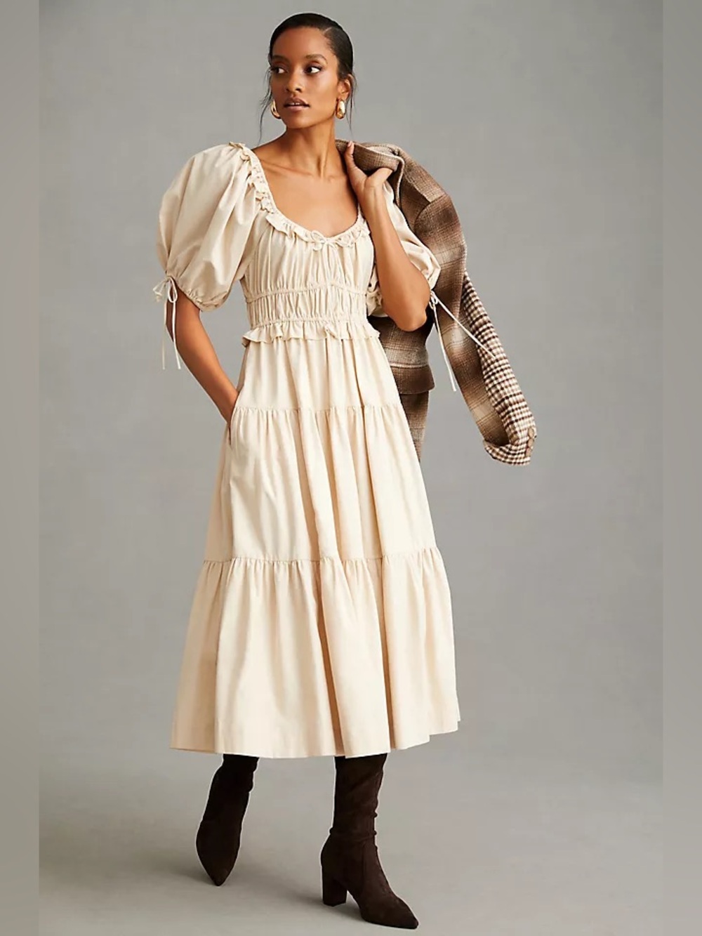 En Saison Tiered Midi Dress size M